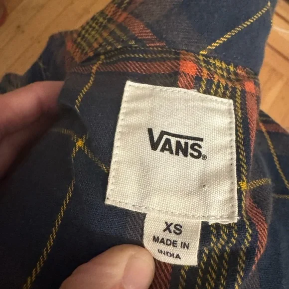 Vans Women's Blue and Red Plaid Button-Down Shirt - Picture 4 of 8